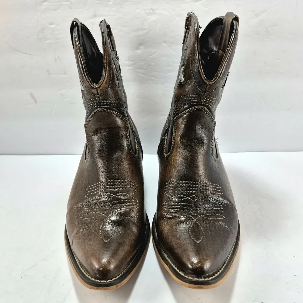 Jeffrey Campbell Western Star & Moon Austin Celestial Booties Brown 7